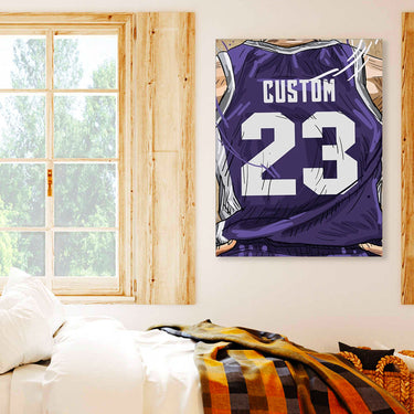 Sacramento State Hornets Jersey Custom Canvas Print Wall Art for Boy Girl Men Women Basketball Personalized Canvas Art